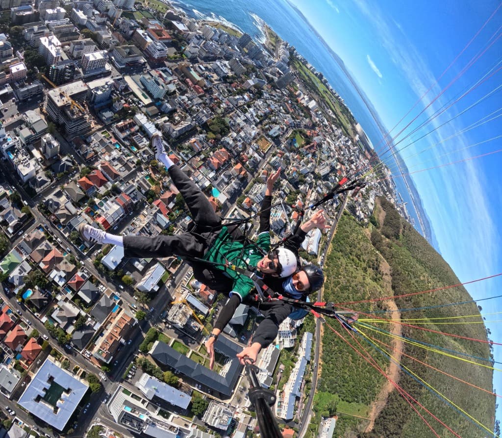 Paragliding off Signal Hill over Cape Town